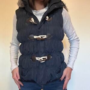 Vintage fur hood vest